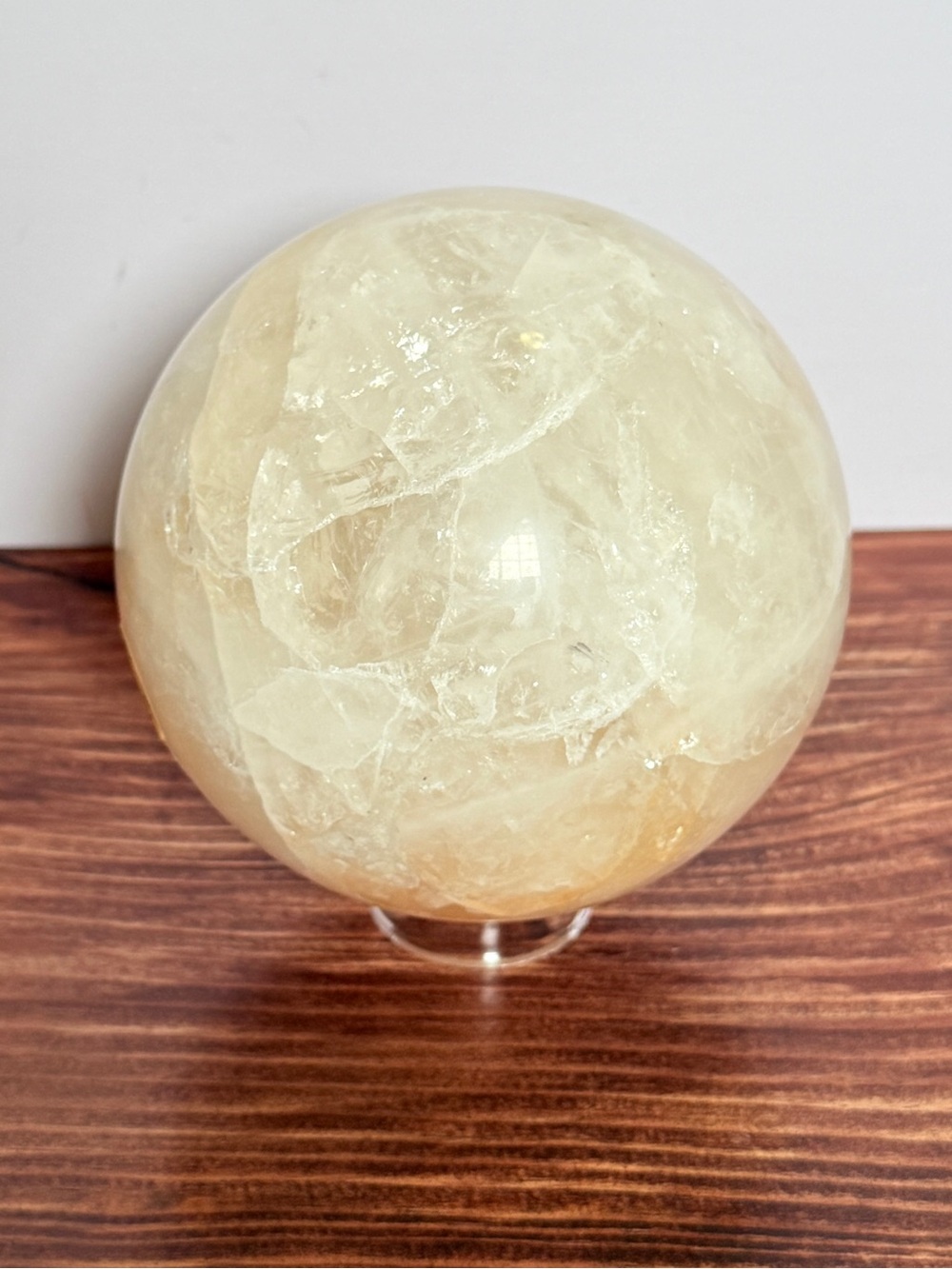 Huge Golden Healer Quartz Sphere w/Flash – 8lb 1.7oz (3,677g) Collector Display